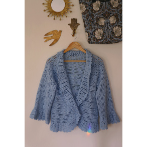 Light Blue Crochet Vintage Cardigan | S/M
