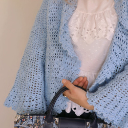 Light Blue Crochet Vintage Cardigan | S/M