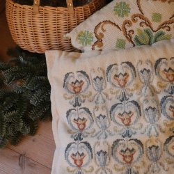 Blue Pattern Needlepoint Retro Pillow 