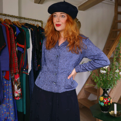 Elegant Blue Floral Vintage Set | S