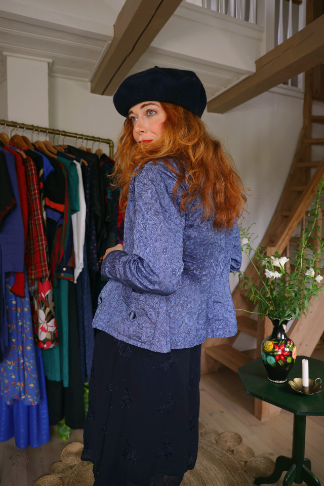 Elegant Blue Floral Vintage Set | S