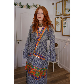 Blue Pattern Recycled Kimono | S-XL