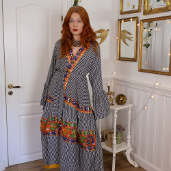 Blue Pattern Recycled Kimono | S-XL