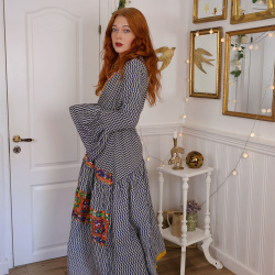 Blue Pattern Recycled Kimono | S-XL