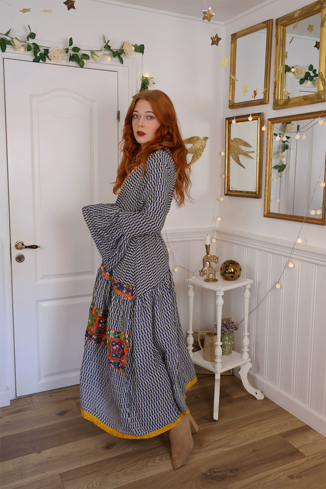 Blue Pattern Recycled Kimono | S-XL