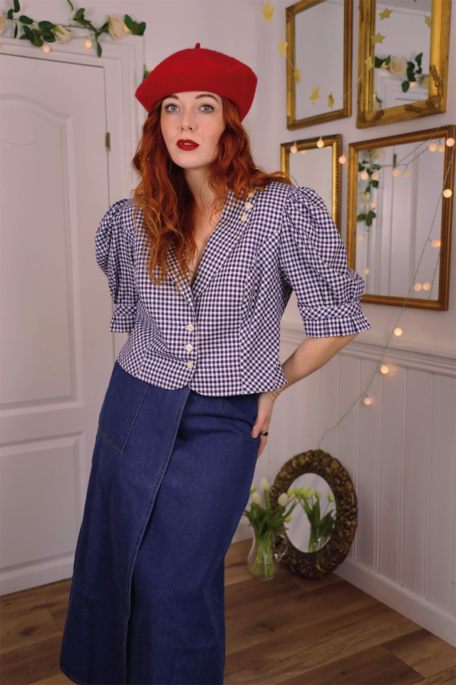 Blue Gingham Cottage Top | L