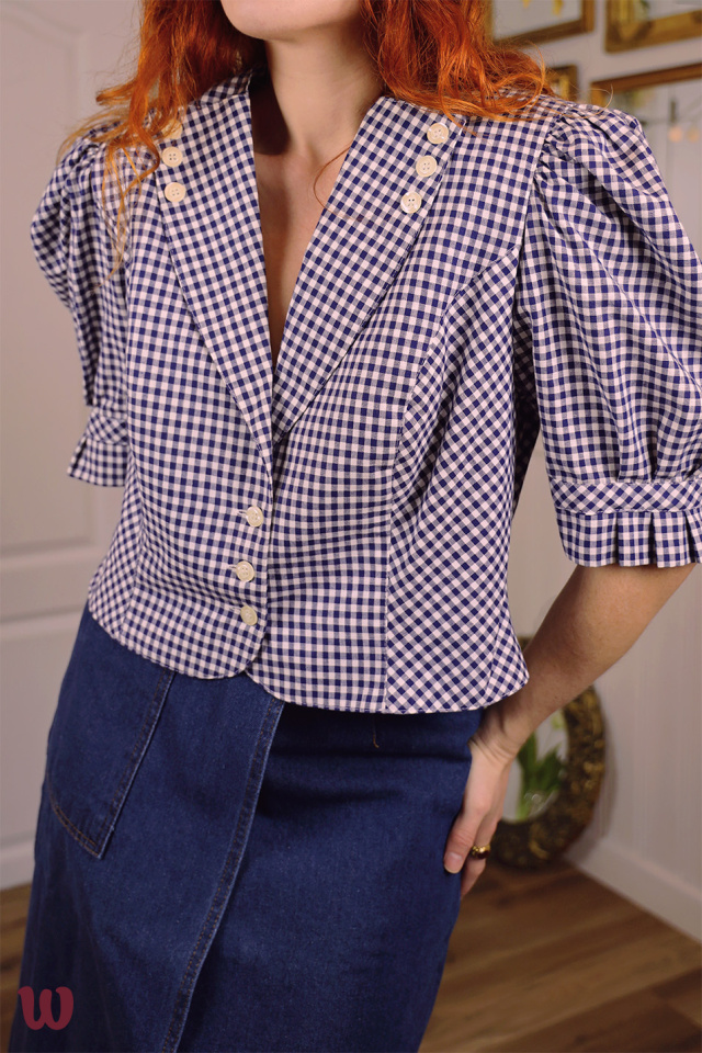 Blue Gingham Cottage Top | L