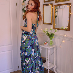 Funky Blue Paisley Vintage Maxi | XS