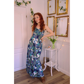 Funky Blue Paisley Vintage Maxi | XS