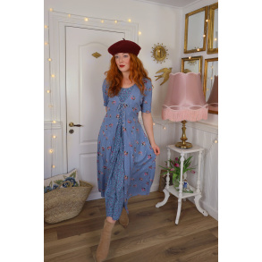 Romantic Blue Floral Vintage Dress | S