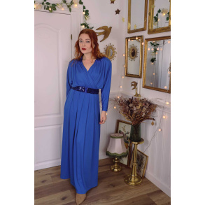 Blue Sequins Maxi Dress | S