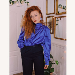 Blue Elegante Blouse | S-M