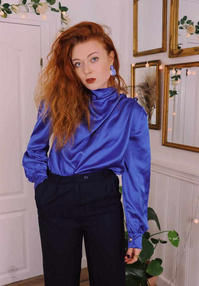 Blue Elegante Blouse | S-M