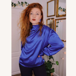 Blue Elegante Blouse | S-M