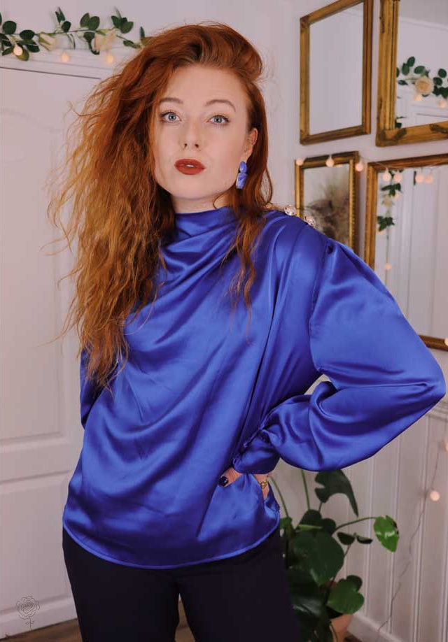 Blue Elegante Blouse | S-M