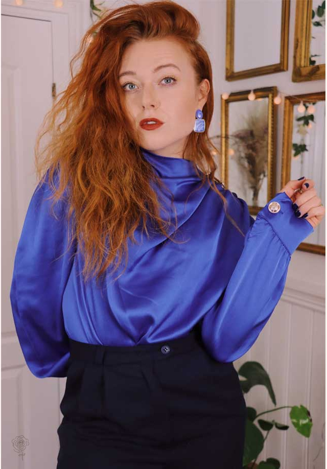 Blue Elegante Blouse | S-M