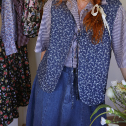 Blue &amp; White Striped Vintage Top | L