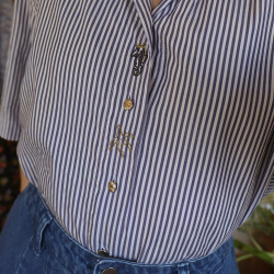 Blue &amp; White Striped Vintage Top | L