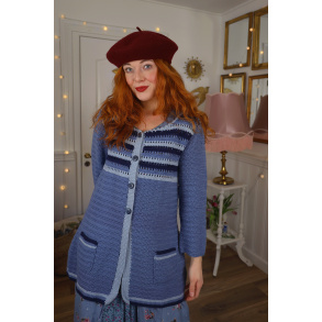 Blue Striped Knitted Cardigan | S