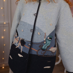 Blue Shade Winter Wool Jacket | L