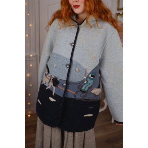 Blue Shade Winter Wool Jacket | L