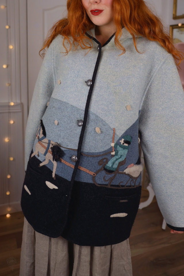 Blue Shade Winter Wool Jacket | L