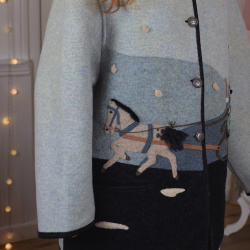 Blue Shade Winter Wool Jacket | L