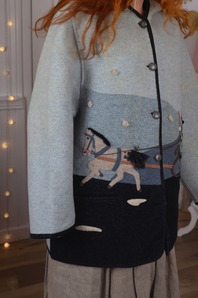 Blue Shade Winter Wool Jacket | L