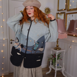 Blue Shade Winter Wool Jacket | L