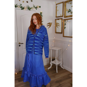 Blue & Turquoise Knitted Cardigan | M