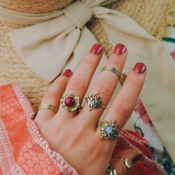 Dreamy Lotus Brass Ring 