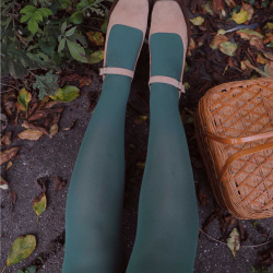 Bottle Green Happy Tights