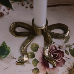 Brass Bow Candleholder