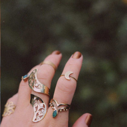 Delicate Moon Brass Ring