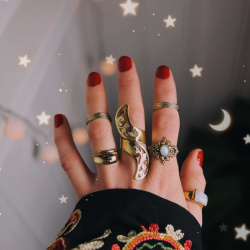 Luna Statement Brass Ring 