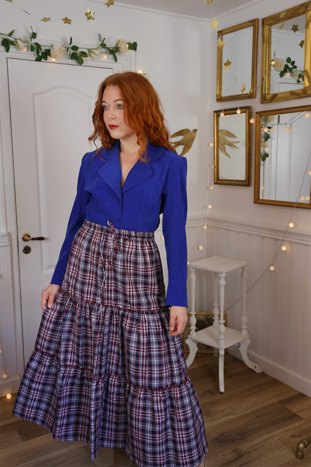 Bright Blue Velvet Vintage Blazer | S