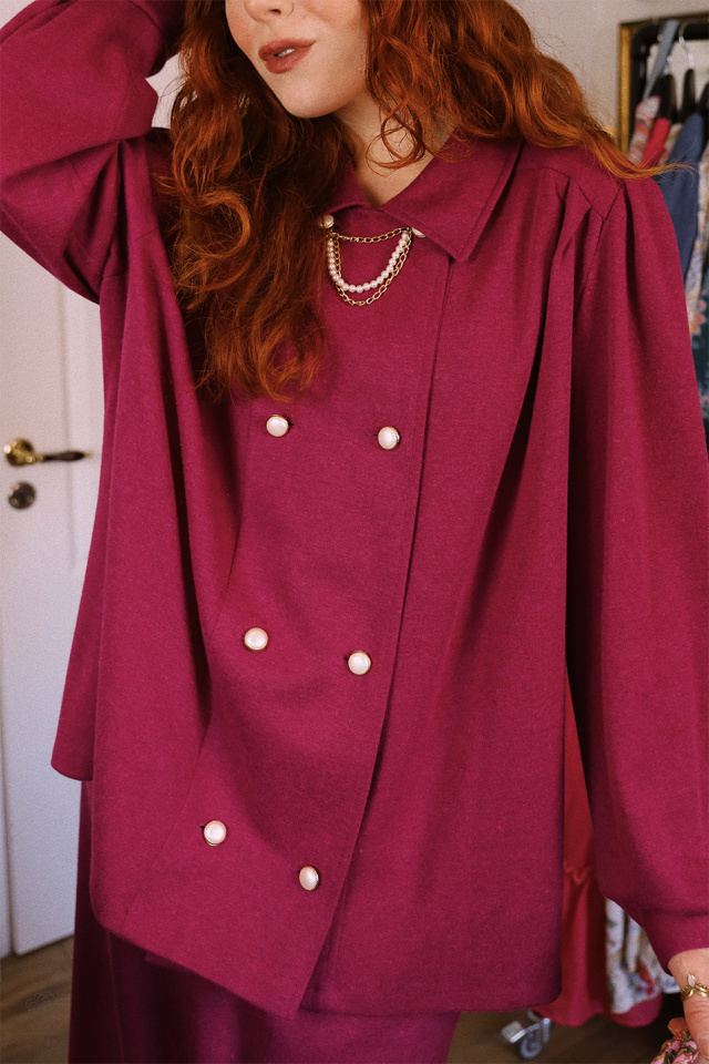 Bright Burgundy 80's Vintage Set | XXL