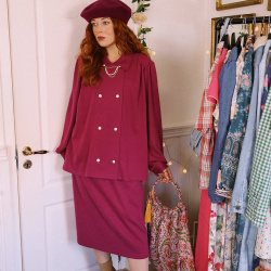 Bright Burgundy 80's Vintage Set | XXL