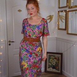 Bright Floral Spring Dream Vintage Dress | M