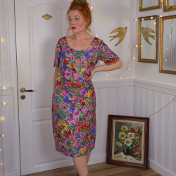 Bright Floral Spring Dream Vintage Dress | M