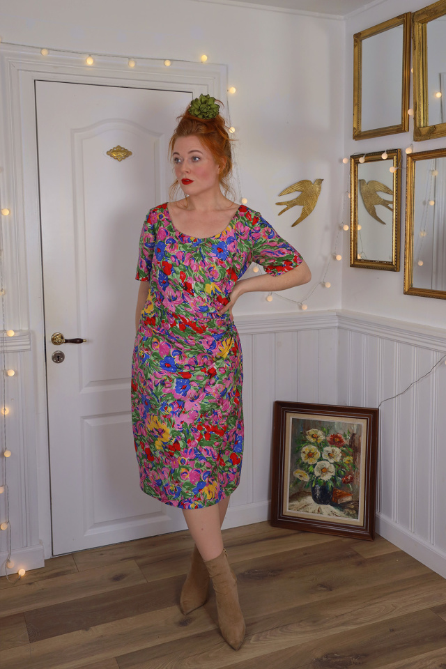 Bright Floral Spring Dream Vintage Dress | M