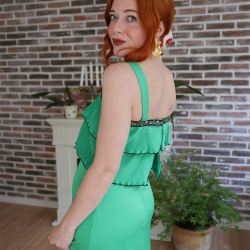Bright Green 70's Maxi Vintage Dress | S
