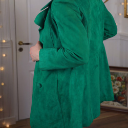 Stunning Green Suede Leather Vintage Jacket | S