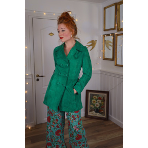 Stunning Green Suede Leather Vintage Jacket | S