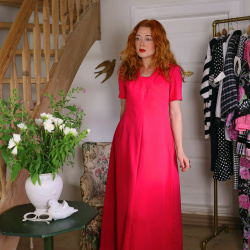 Bright Pink 70's Vintage Maxi | M