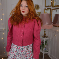 Elegant Bright Pink Vintage Jacket | M