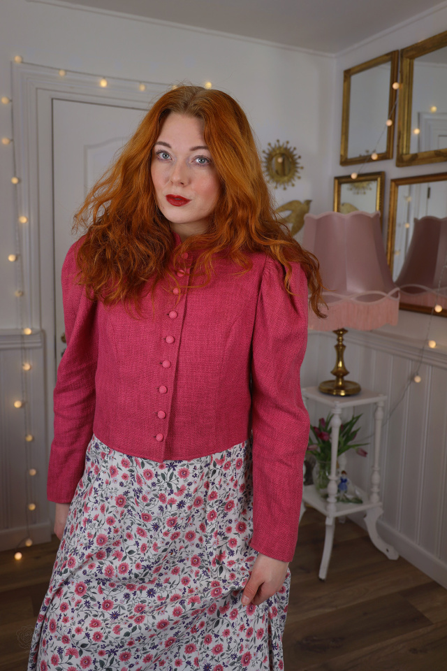 Elegant Bright Pink Vintage Jacket | M