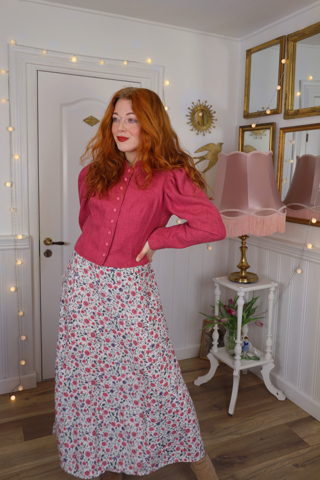 Elegant Bright Pink Vintage Jacket | M