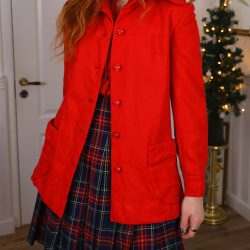 Bright Red Wool Vintage Jacket | XS/S