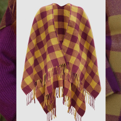 Brit Checkered Poncho &amp; Scarf 
